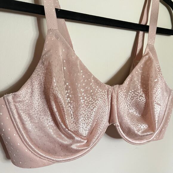 Wacoal Bra Back Appeal Underwire Bra Rose Dust Blush Pink 38D Style 855303 - Picture 3 of 5